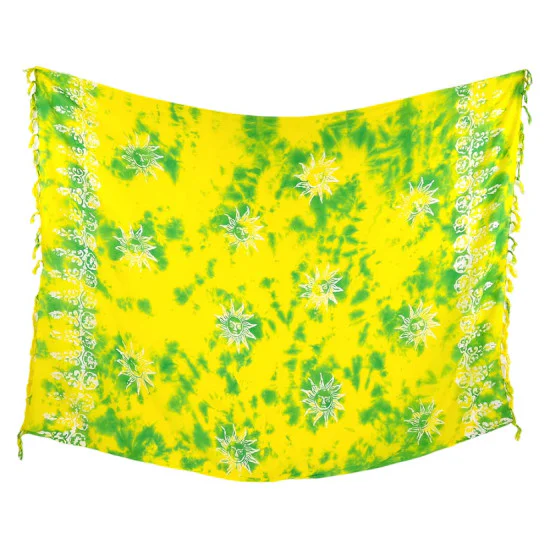 Tidlös gul-grönspräcklig sarong för strandliv och avslappnad stil