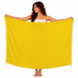 Mörkgul sarong för strand och bad