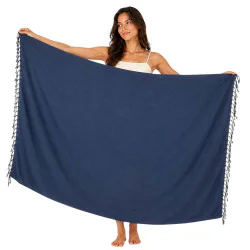 Enfärgad marinblå sarong i rayon