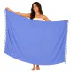 Blålila enfärgad sarong i rayon med knutna fransar