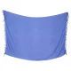 Blålila enfärgad sarong i rayon med knutna fransar
