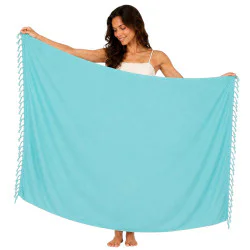 Enfärgad mintturkos sarong i rayon