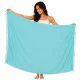 Enfärgad mintturkos sarong i rayon med knutna fransar
