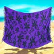 Lila sarong med klassisk design med småblommor