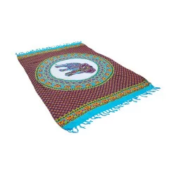 Blå & lila sarong med runt Elefant-tryck