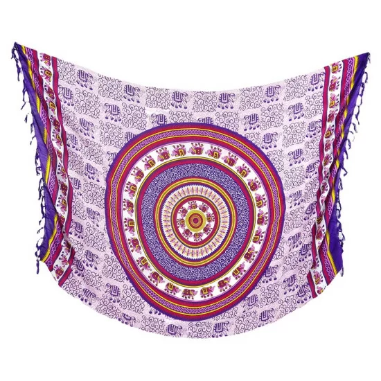 Lila strandsarong med cirkelmönster