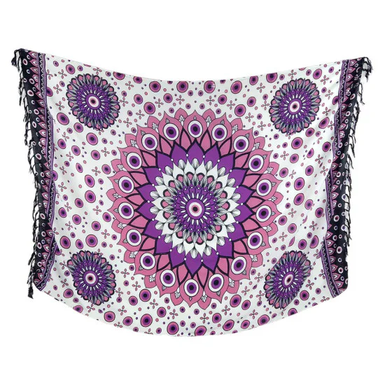 Lila-vit sarong för solsemester och strandhäng