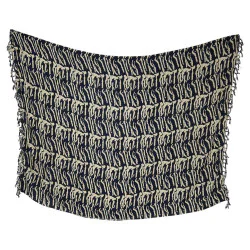 Savann-sarong med svart och beige naturmönster