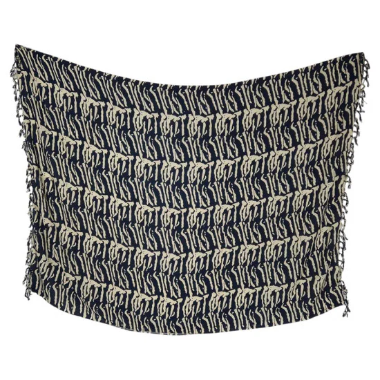 Savann-sarong med grafiskt mönster i svart och beige