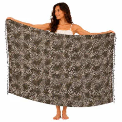 Leopardmönstrad sarong i jordnära färger
