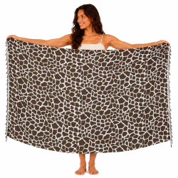 Brun sarong med ljusgrått giraffmönster
