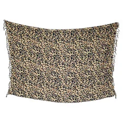 Sandfärgad sarong med leopardmönster