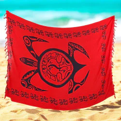 Svalt och bekvämt rött strandtyg för sommarens alla äventyr