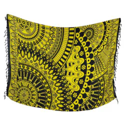Gul-svart sarong i lättviktsmaterial – perfekt för varmt väder