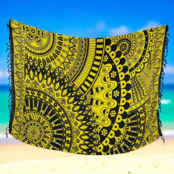 Gul-svart sarong i lättviktsmaterial – perfekt för varmt väder