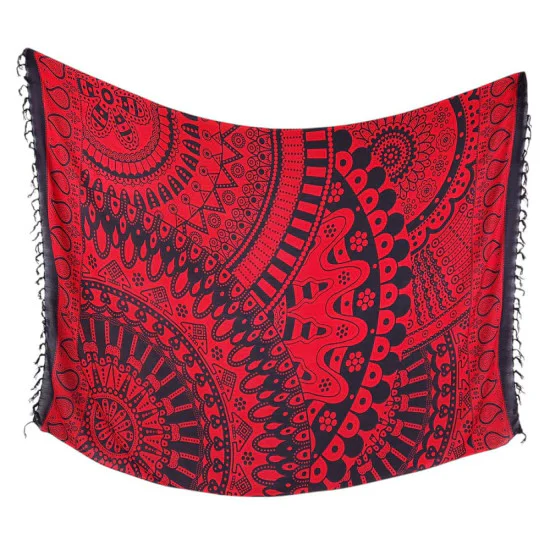 Röd sarong i Rayon-material för extra komfort