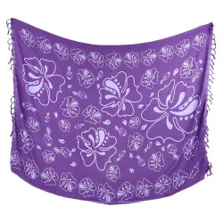 Sarong Hibiskusmönster – Lila blomdesign