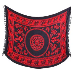 Klassisk röd strandkjol med elefantmotiv