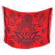 Röd sarong med svart Hamsa- och mandalamönster