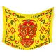 Gul sarong med röd Calavera-dödskalle och ornament