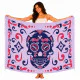 Ljusrosa sarong med stort marinblått Calavera-motiv