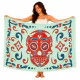 Ljusgrön sarong med rött Calavera-motiv och ornament