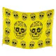 Gul sarong med svarta Calavera-motiv och ornament