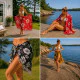 Mörkgul sarong för strand och bad