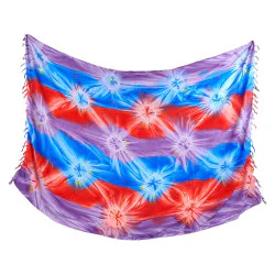 Abstrakt mönster i färgerna blå, röd och lila