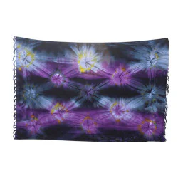 Sarong-tyg med ränder & punkter i lila & svart